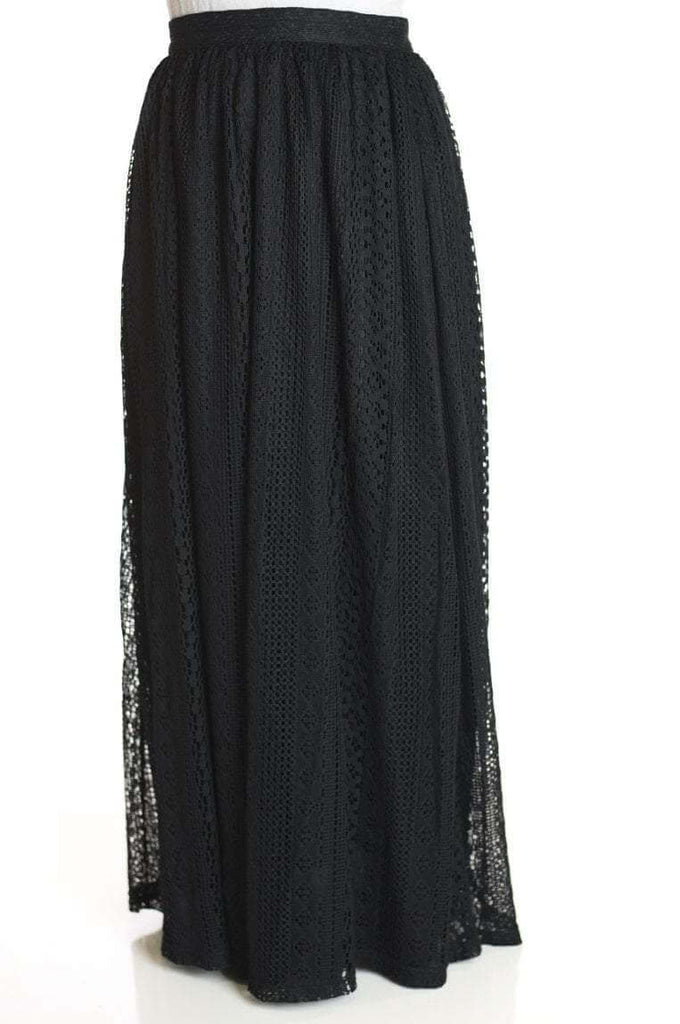 Black True Lace Maxi Skirt Kabayare