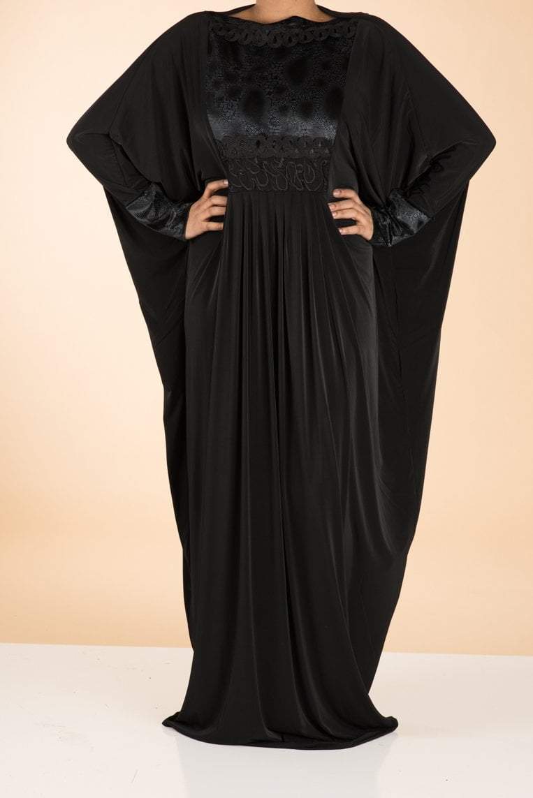 Black velvet Butterfly Abaya Kabayare