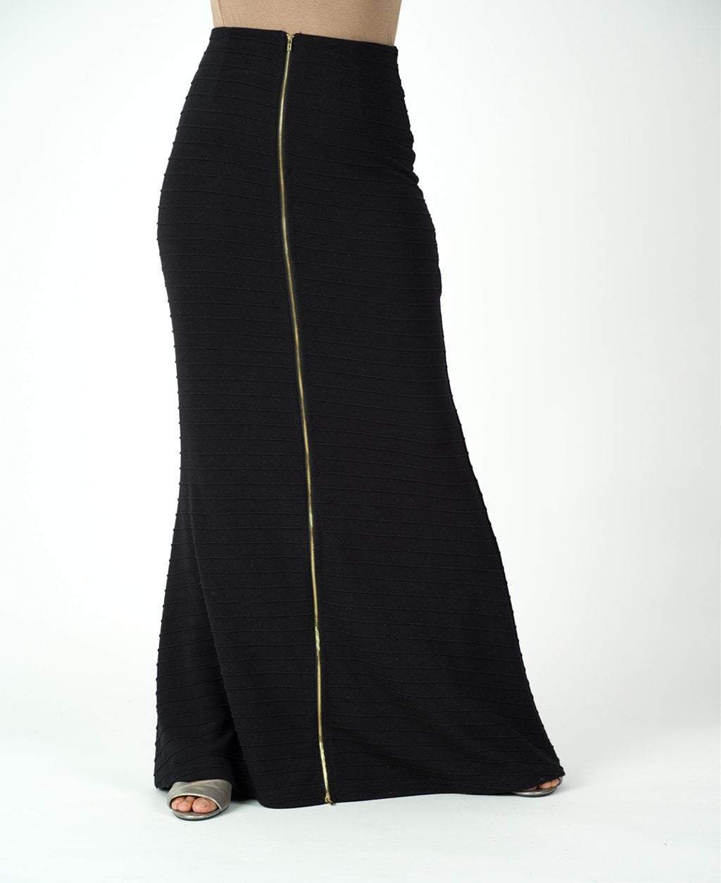 Black Zipper Pencil Skirt Kabayare