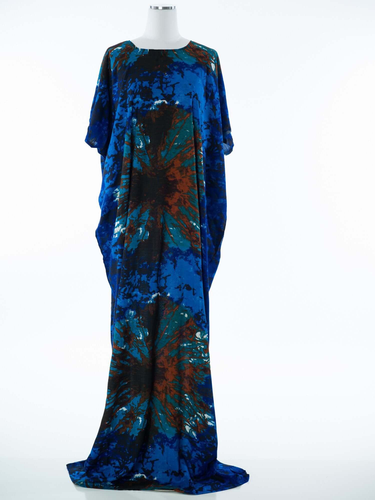 Blue and Teal dye-tie bati dress Kabayare