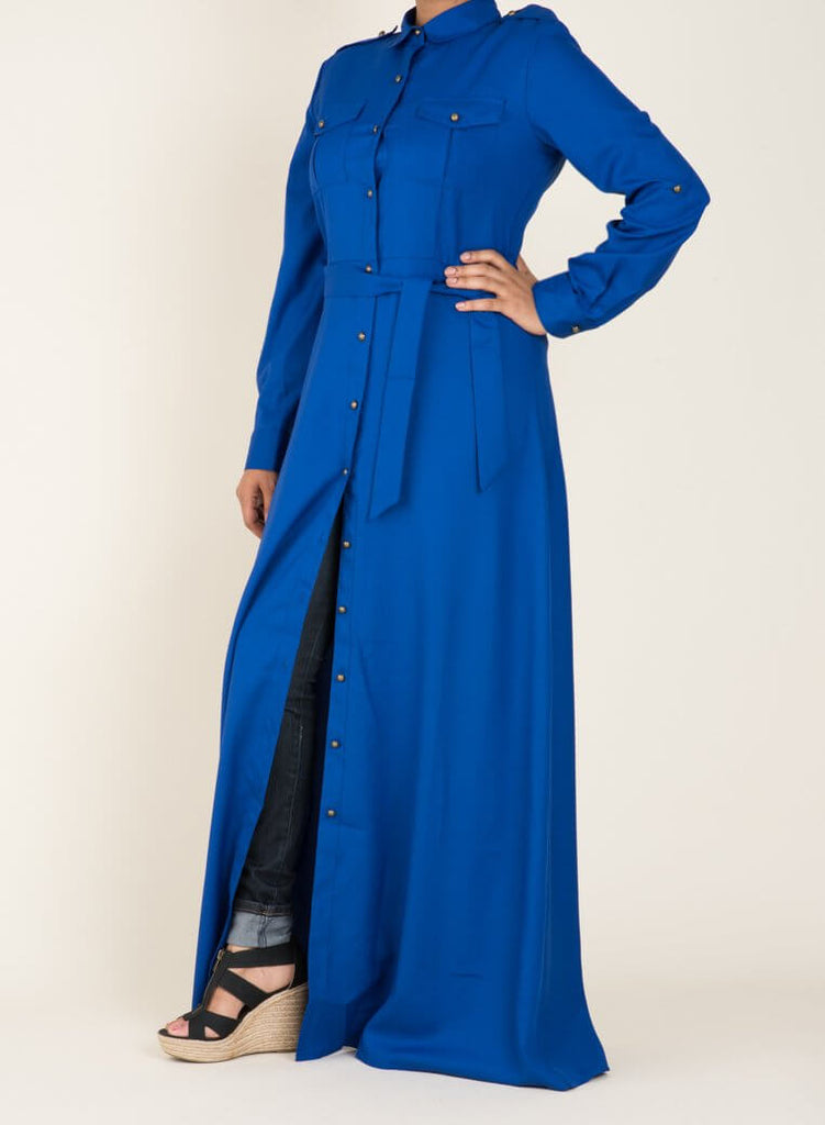 Blue Buttons Shirt-Dress Kabayare