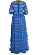 Blue Chevron Lace dress Kabayare