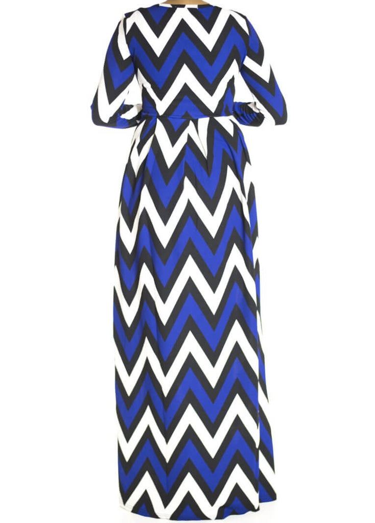 Blue Chevron texture Maxi dress Kabayare