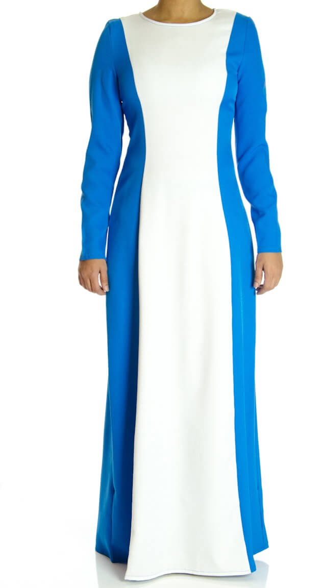 Blue Color-Block Maxi dress Kabayare