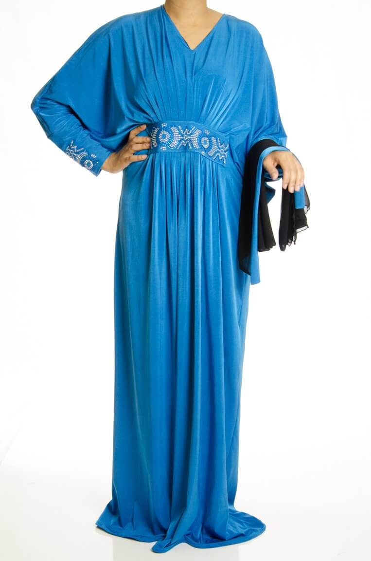 Blue Dime Butterfly Jersey Abaya Kabayare
