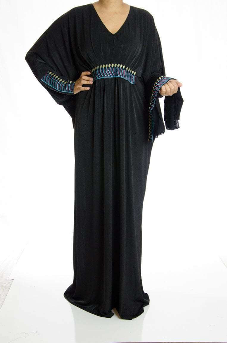 Blue Egg Butterfly Jersey Abaya Kabayare