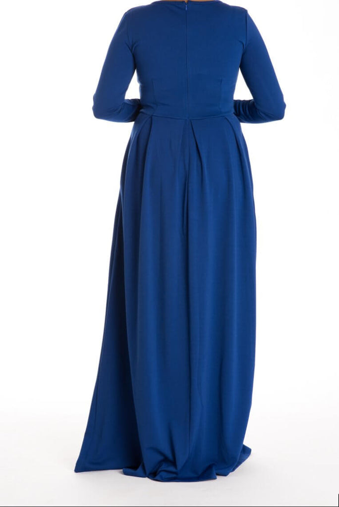 Blue Flare Pleats Dress Kabayare