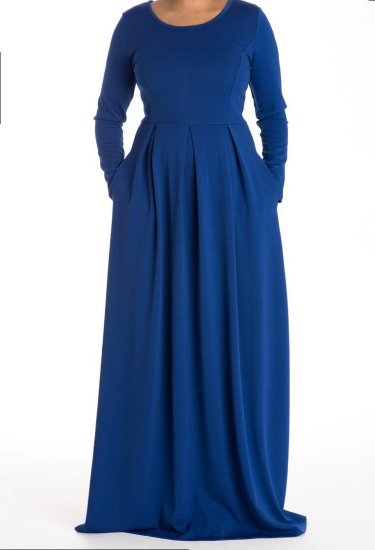 Blue Flare Pleats Dress – Kabayare