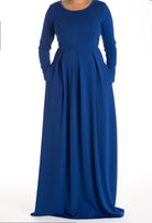 Blue Flare Pleats Dress Kabayare