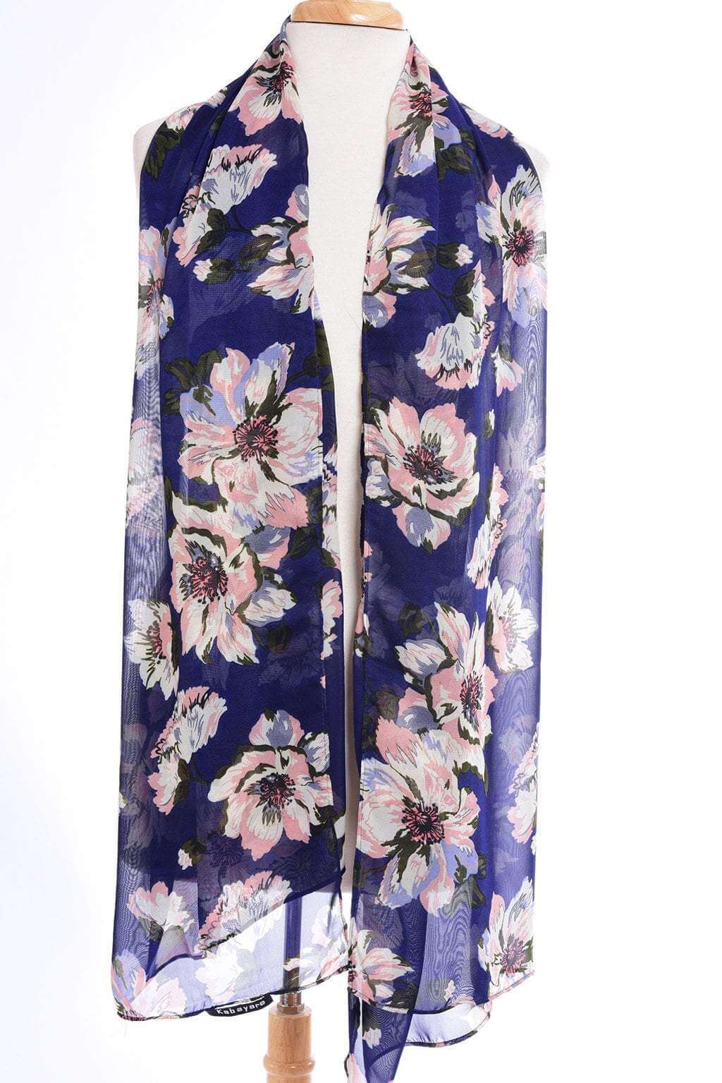 Blue floral Digital Chiffon Hijab Kabayare