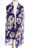 Blue floral Digital Chiffon Hijab Kabayare