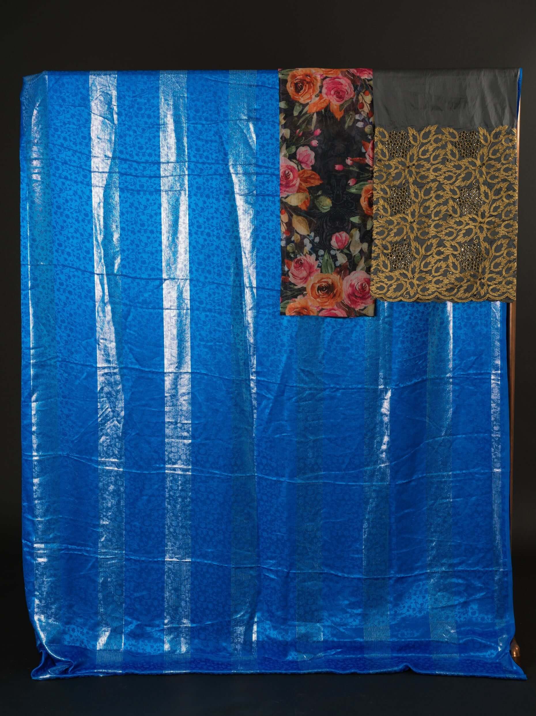 Blue Goden saree  Dirac sets KF