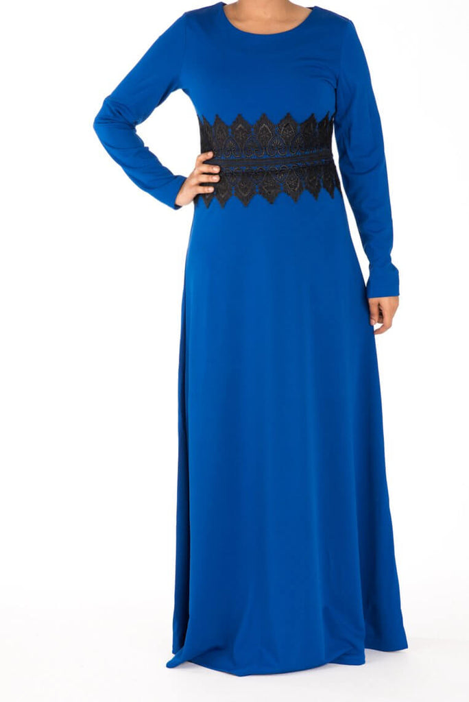 Blue Lace Detail Dress Kabayare