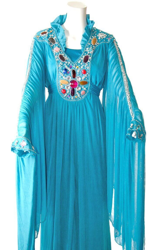 Blue Lacey Khaleeji Style Dress Kabayare