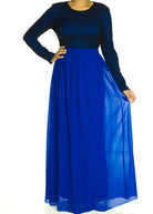 Blue lash chiffon dress Kabayare