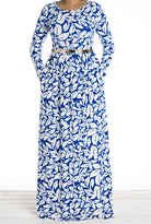 Blue leaves maxi dress Kabayare