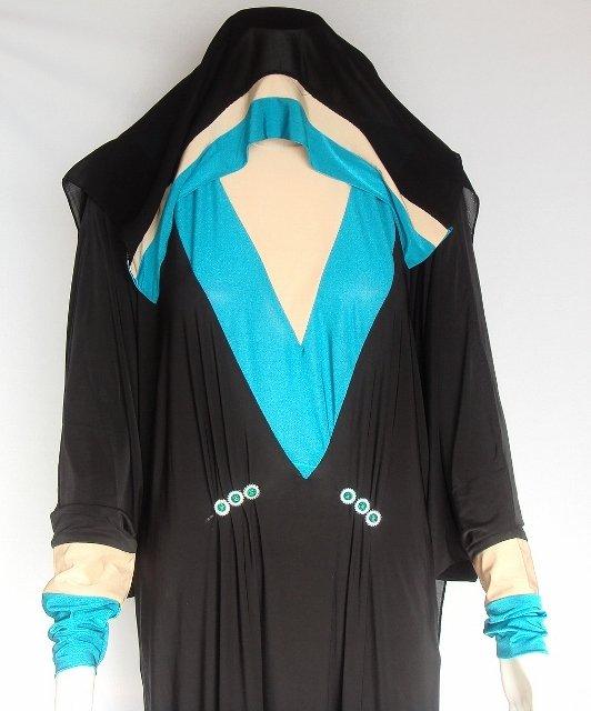 Blue Macaan Stretchy Abaya Kabayare