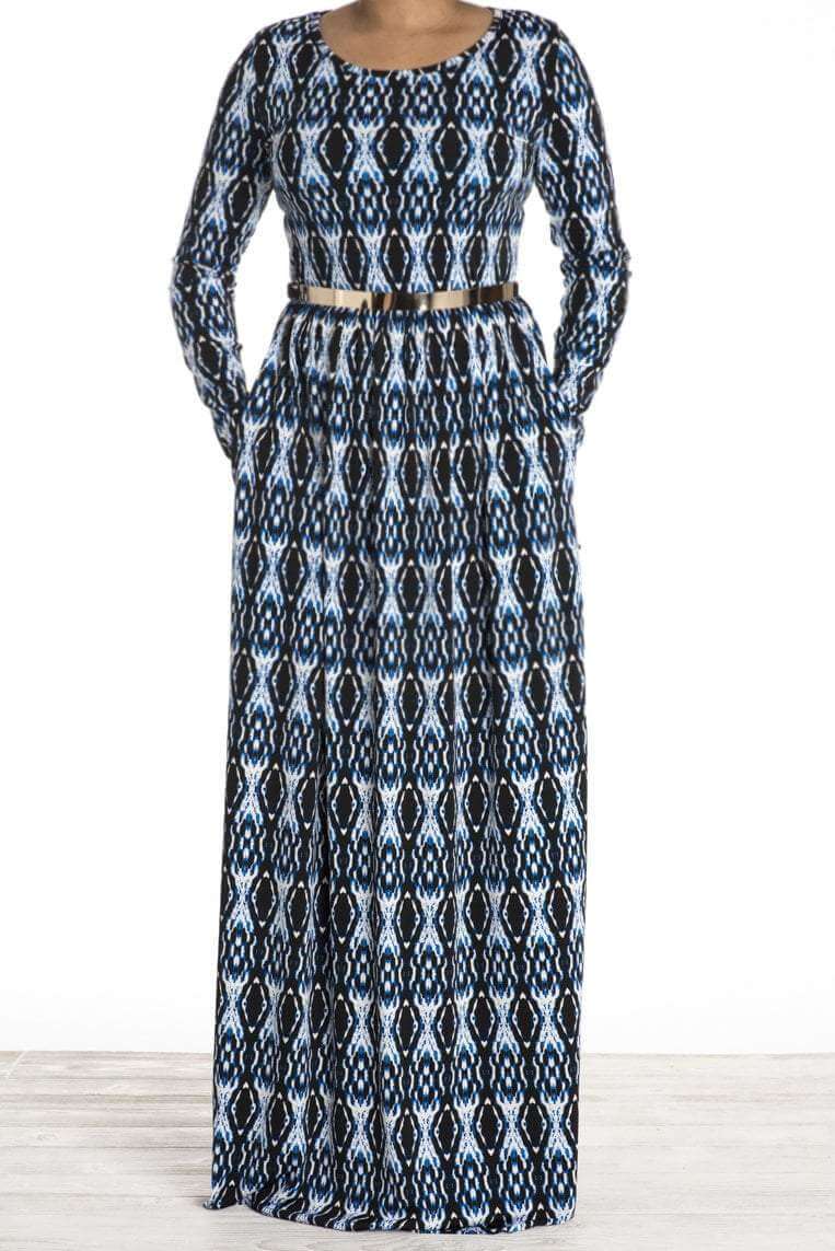 Blue Moonlight shadow maxi dress Kabayare
