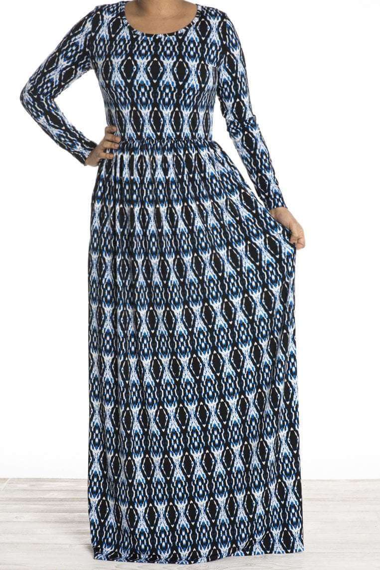 Blue Moonlight shadow maxi dress Kabayare