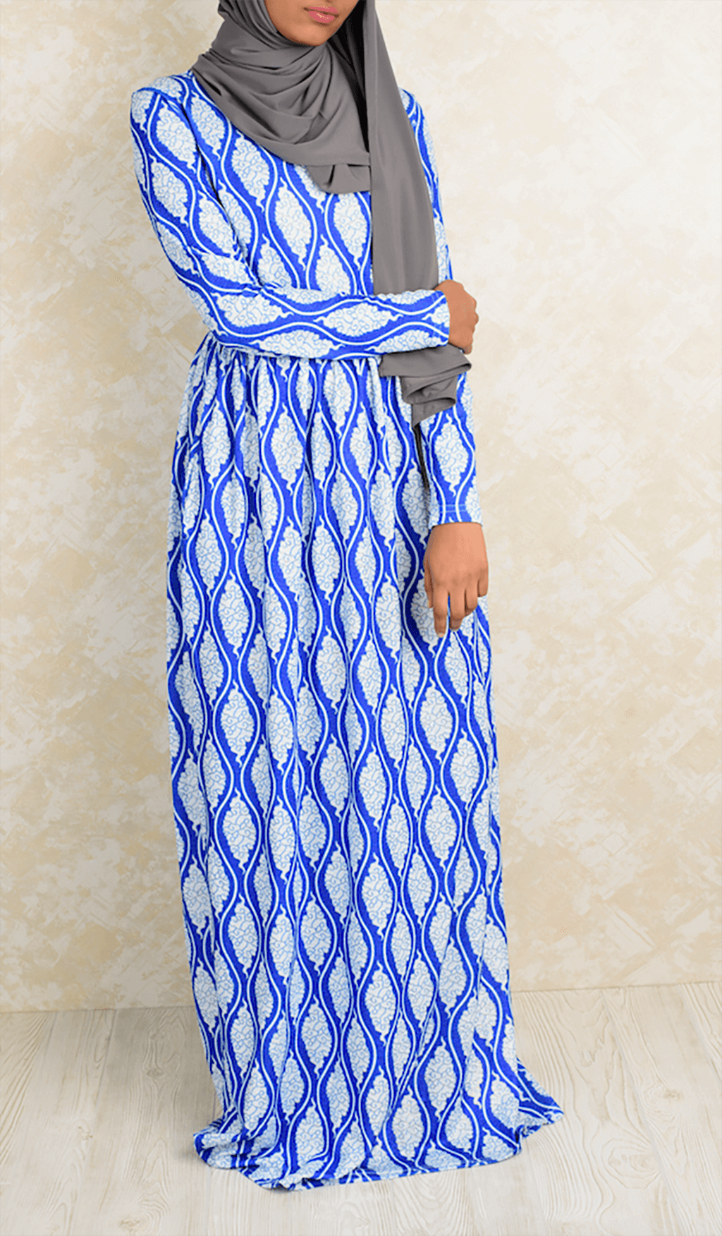 Blue Repeating diamond dress Kabayare