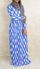 Blue Repeating diamond dress Kabayare