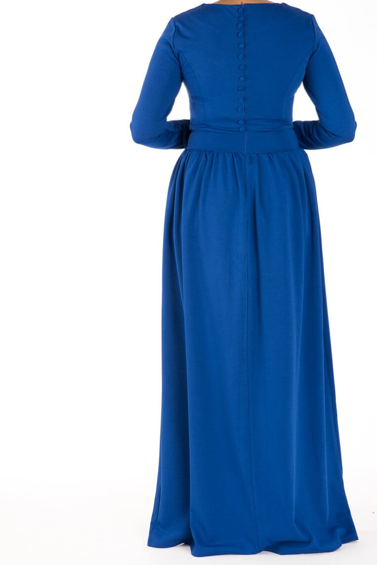 Blue Sash Bowtie Dress Kabayare
