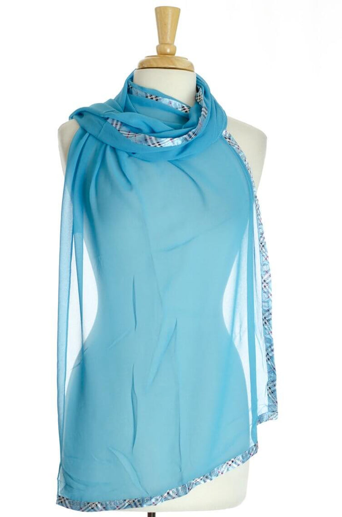 Blue Soft Chiffon Hijab Kabayare