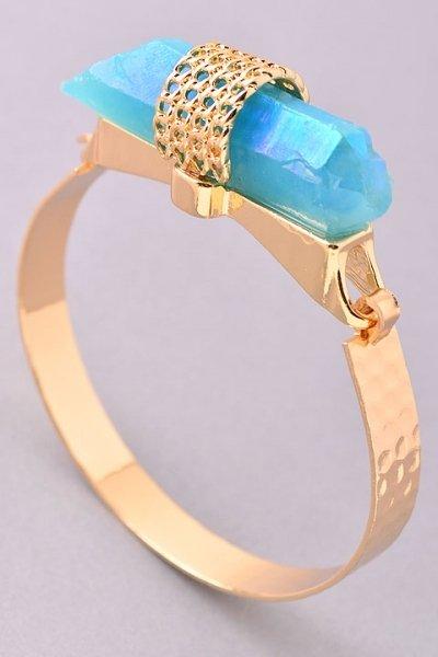 Blue Stone Gold cuff bracelet Kabayare