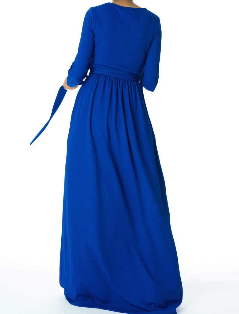 Blue TEXTURED PONTI-DI-ROMA DRESS Kabayare