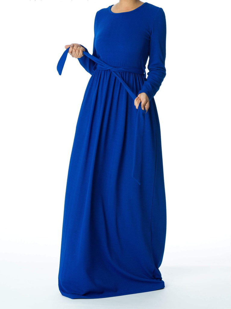 Blue TEXTURED PONTI-DI-ROMA DRESS Kabayare