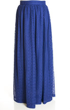 Blue True Lace Maxi Skirt Kabayare