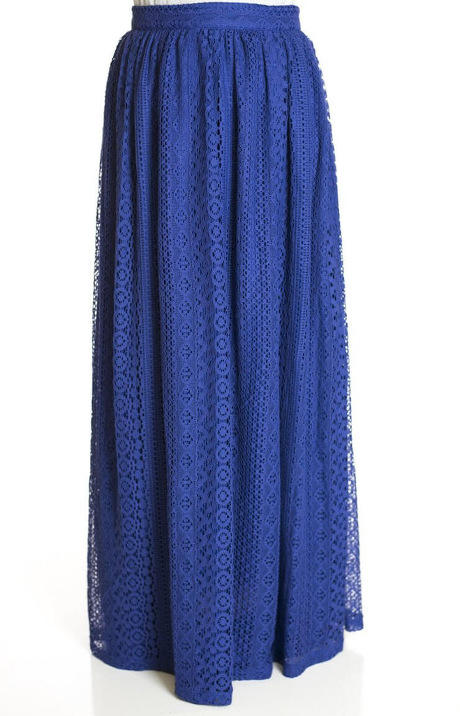 Blue True Lace Maxi Skirt Kabayare