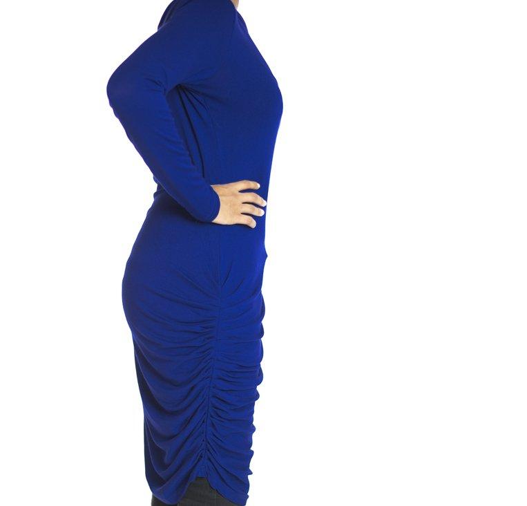 Blue TWIST DRAPE TOP Kabayare
