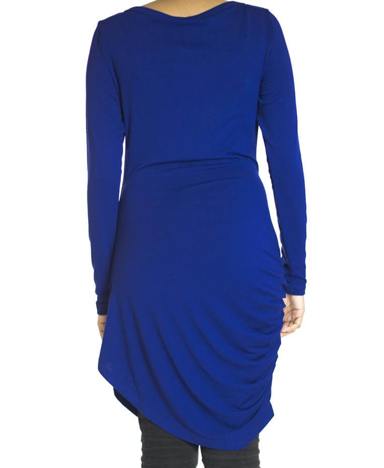 Blue TWIST DRAPE TOP Kabayare