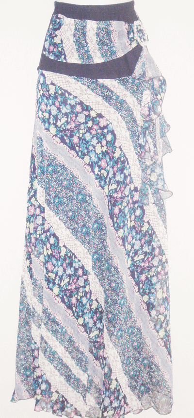 Blue Vintage Floral Print Kabayare