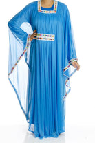 Blue with silver 2-Piece Bedazzle Kaftan Dress Kabayare