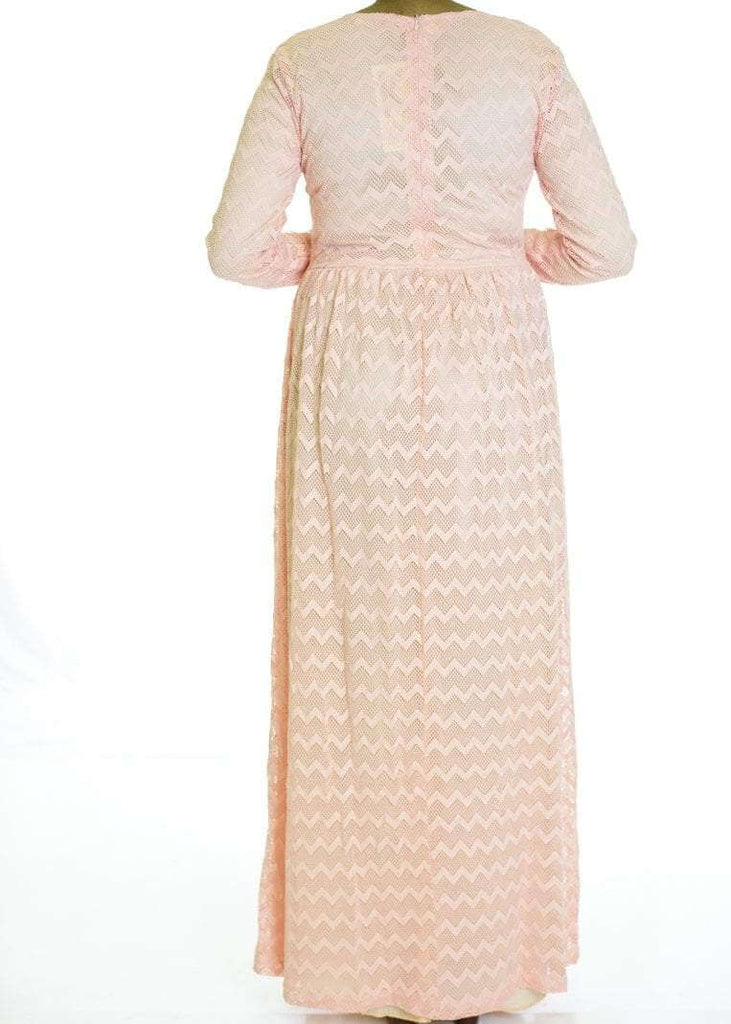 Blush Chevron Lace dress Kabayare