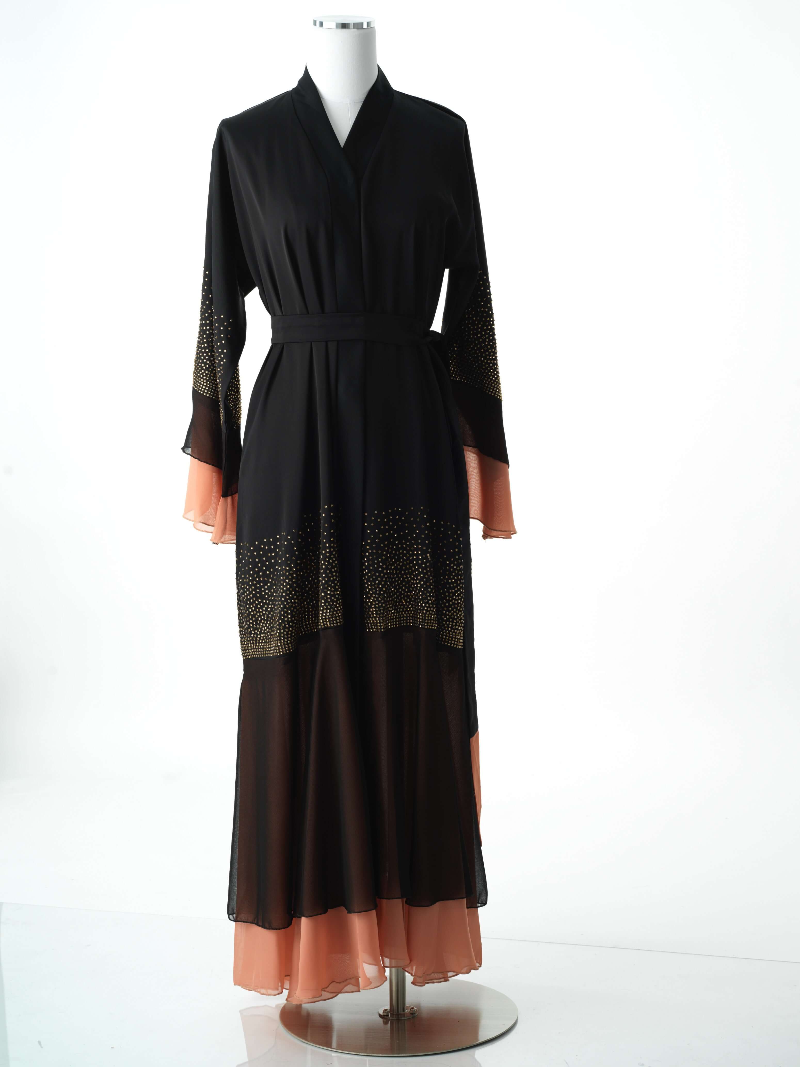 Blush detail crystal   abaya Kabayare