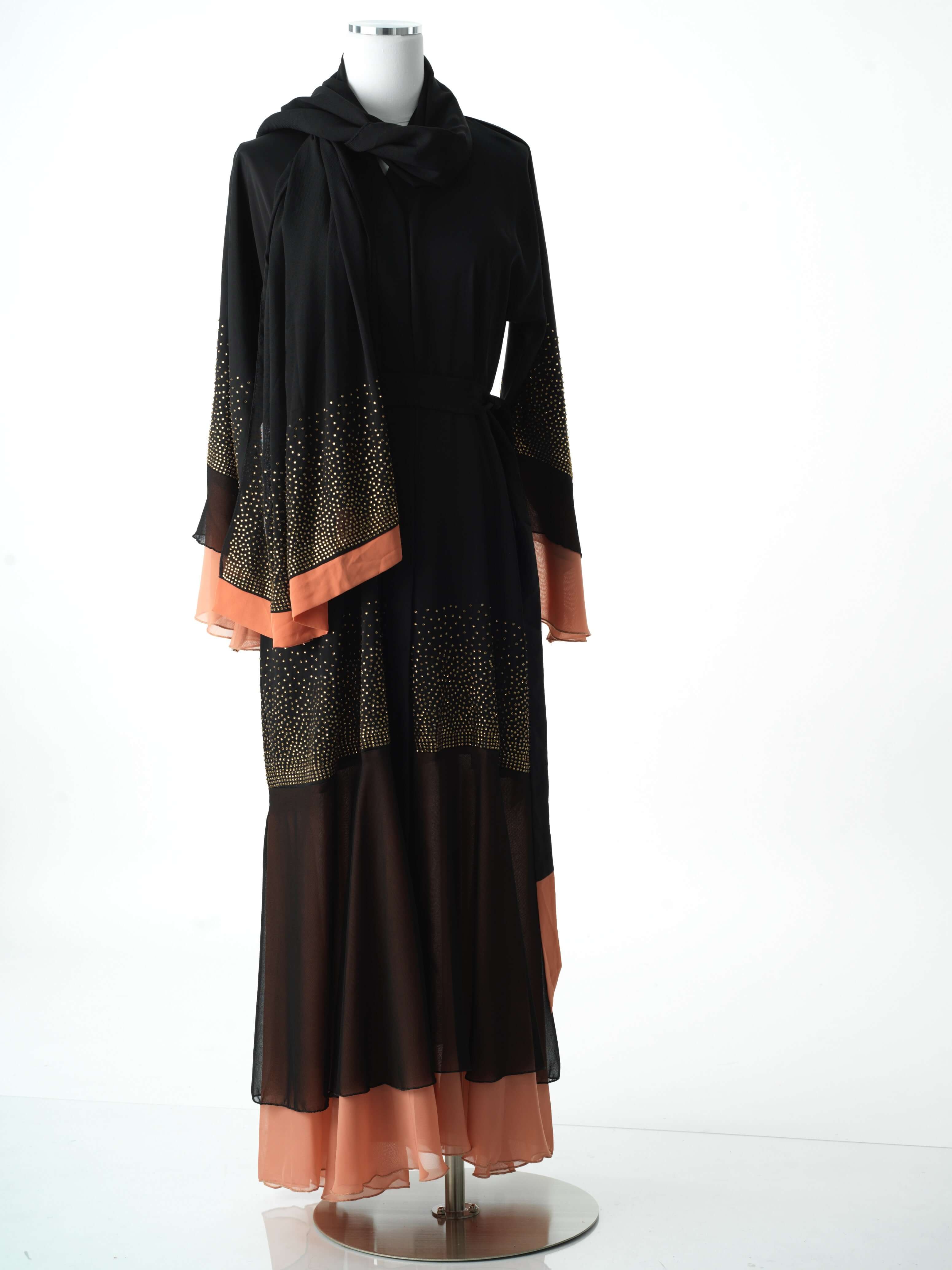 Blush detail crystal   abaya Kabayare