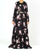Blush feather Print maxi dress Kabayare
