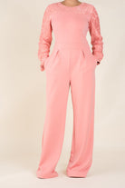 Blush Lace Detailed Dress Jumpsuit Kabayare