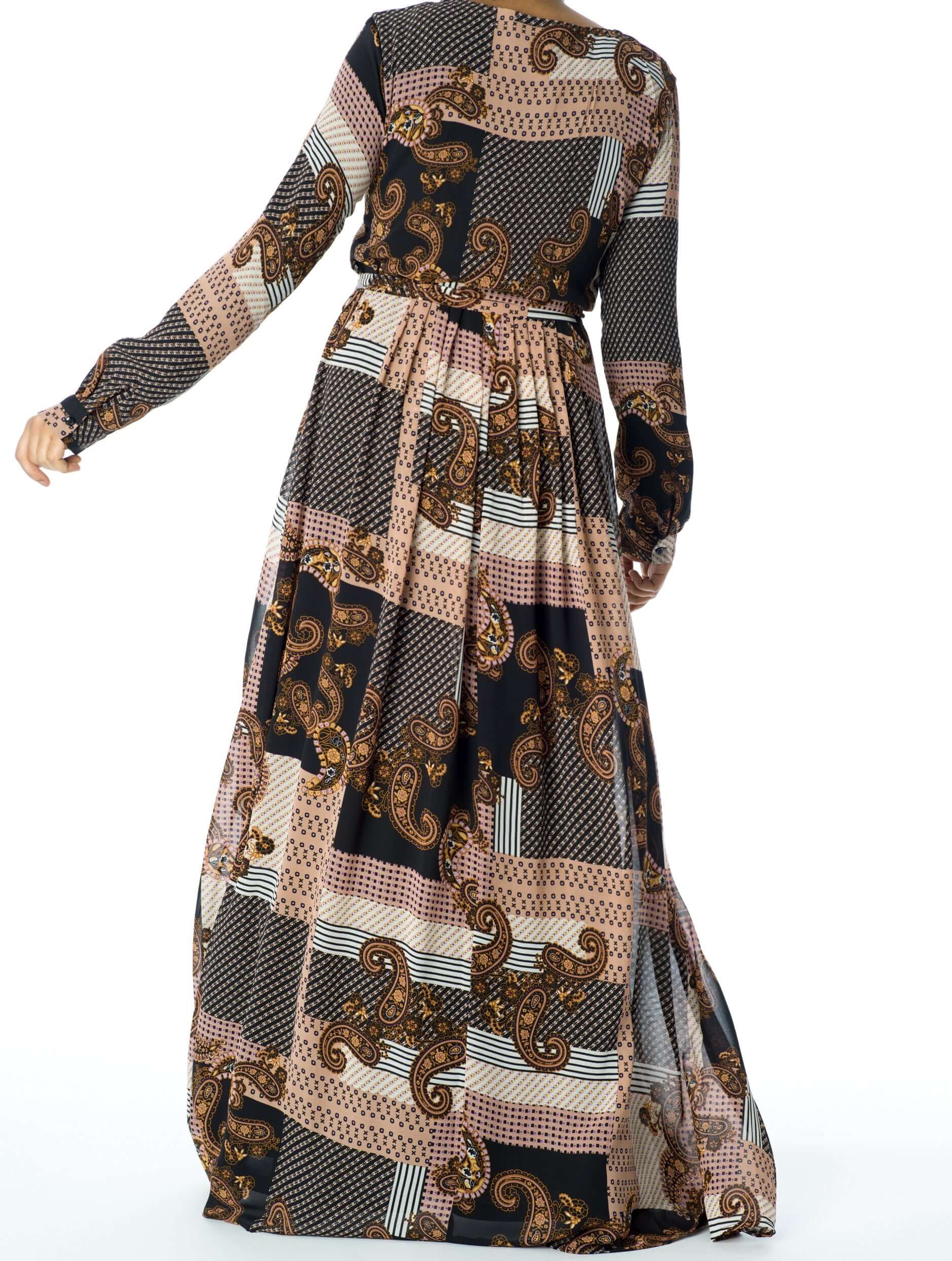Blush Paisley and dots maxi dress Kabayare