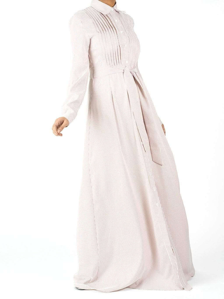 Blush striped button maxi dress Kabayare