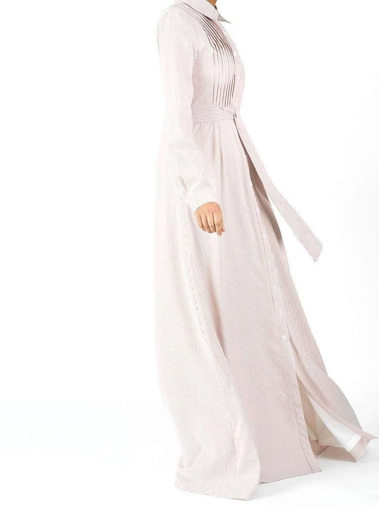 Blush striped button maxi dress Kabayare