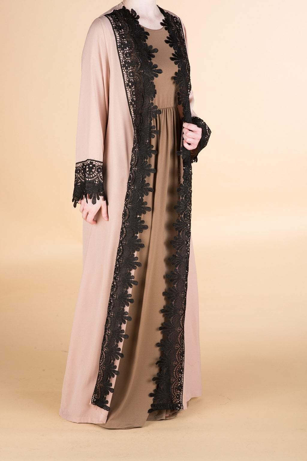 Blush textured Lace kimono Kabayare