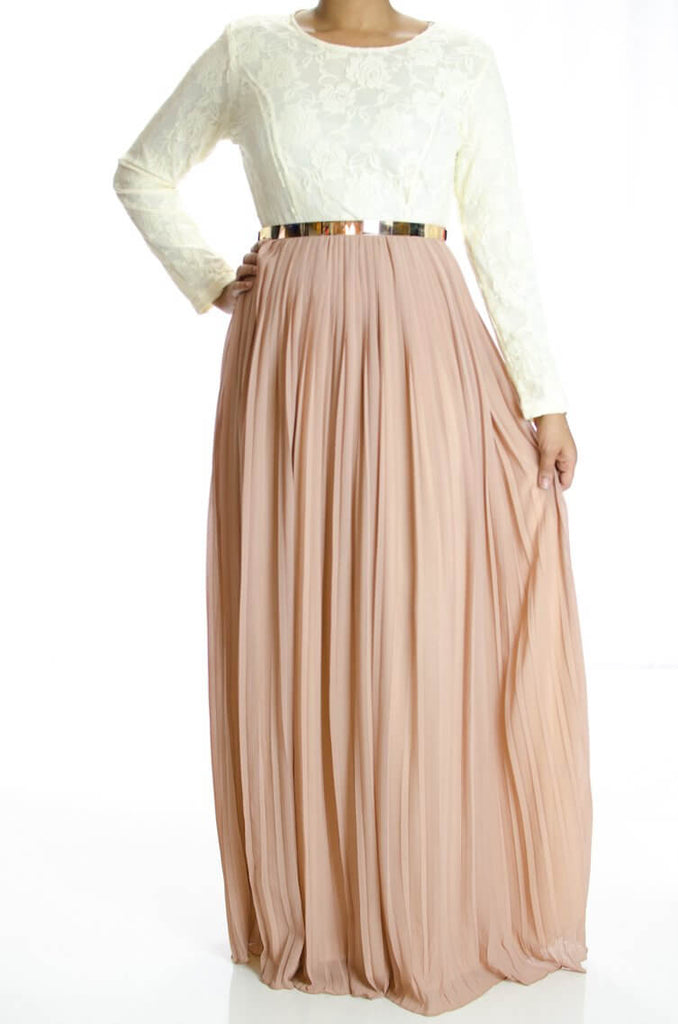 Blush Vintage pleated dress Kabayare