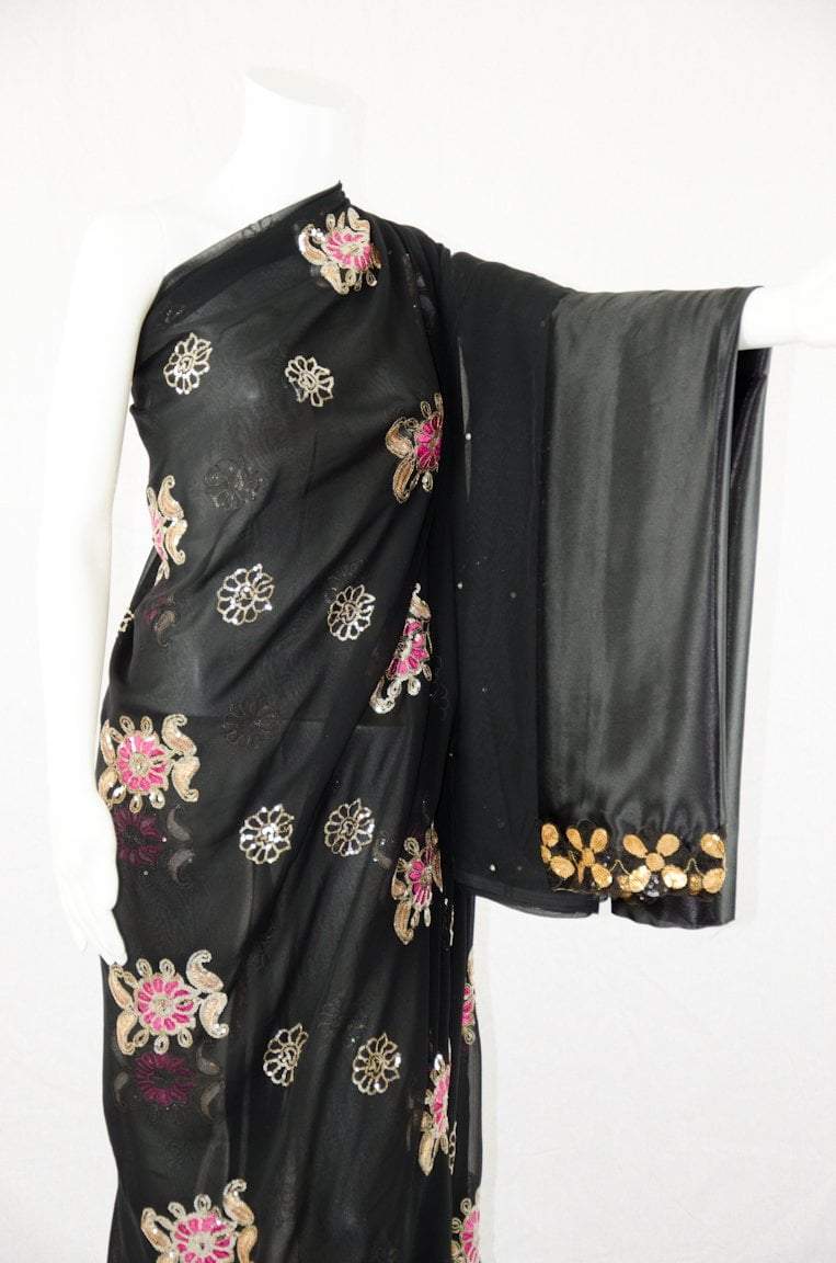 Brilliant Black Saree Dirac Kabayare