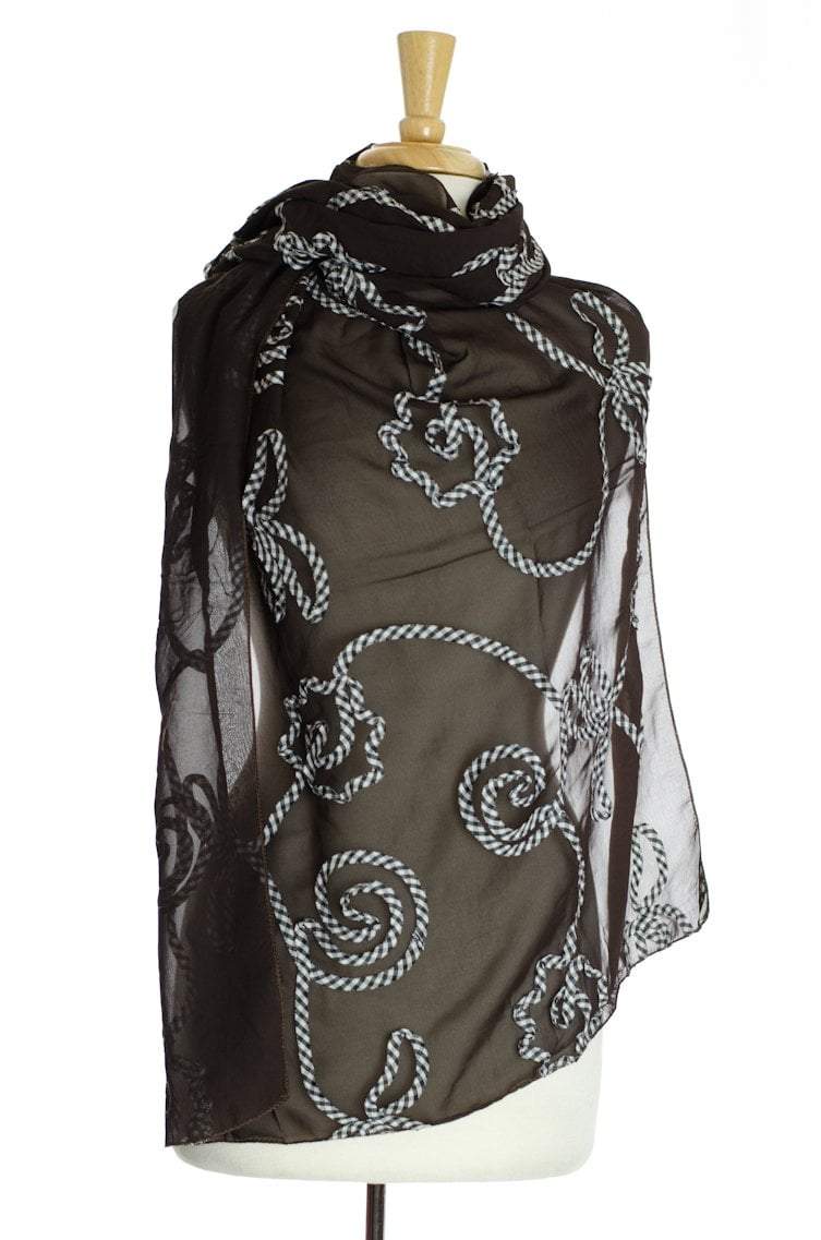 Brown checkered Hijab Kabayare