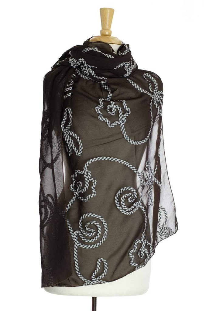 Brown checkered Hijab Kabayare