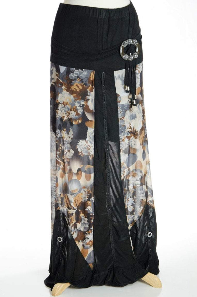 Brown floral lace Skirt Kabayare